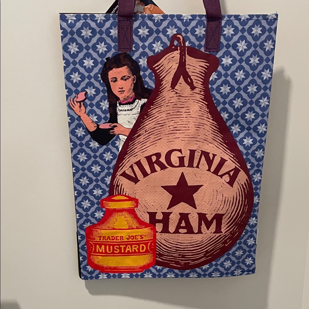 Trader Joe's Virginia VA reusable NWT Ham Tote shopping Bag